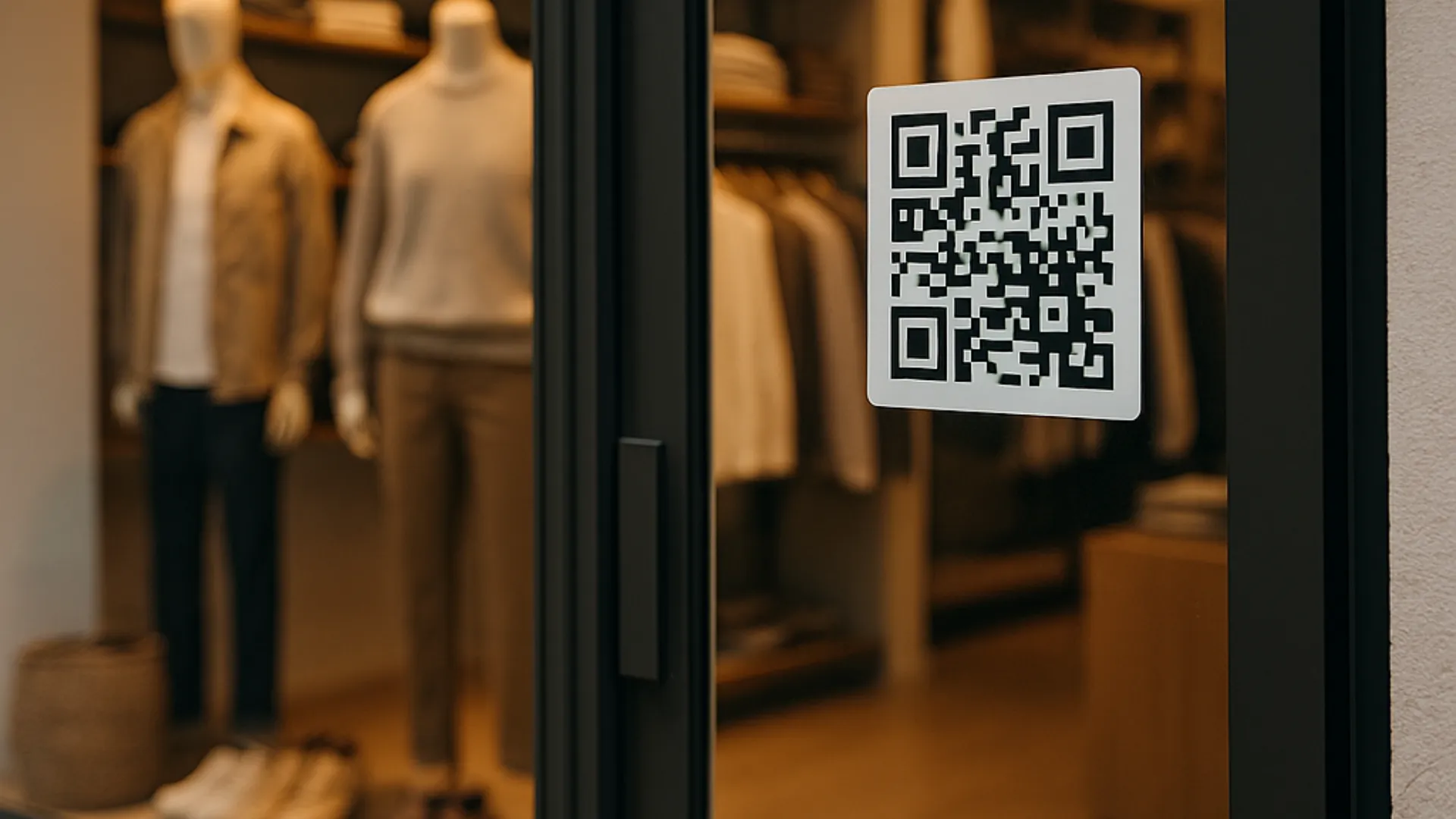 Schaufenster mit QR-Code Sticker