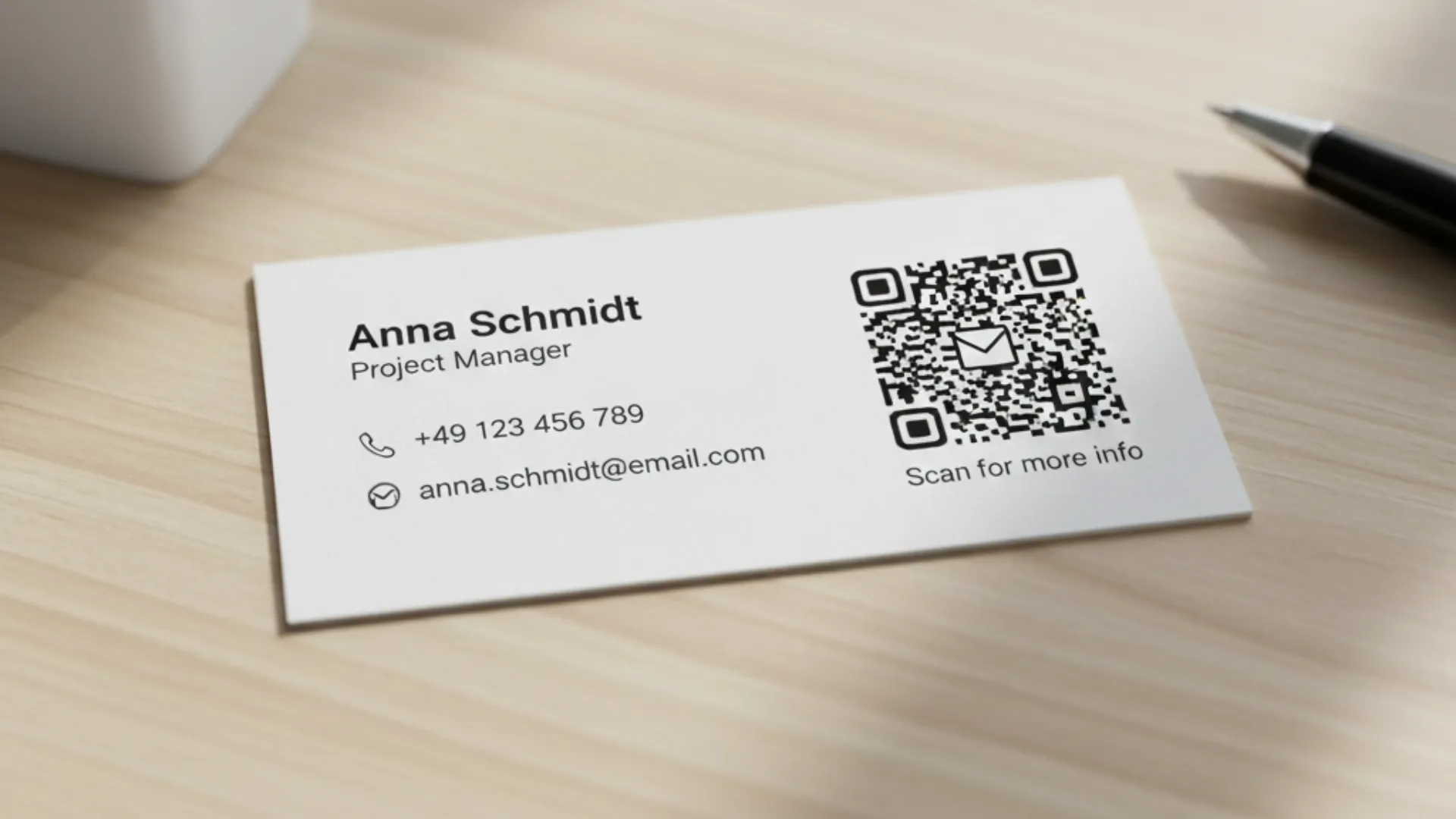 Digitale Visitenkarte mit QR-Code